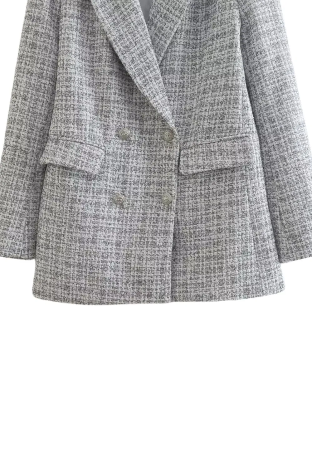 ' Elijah' Textured Double-Breasted Indie Suit Jacket