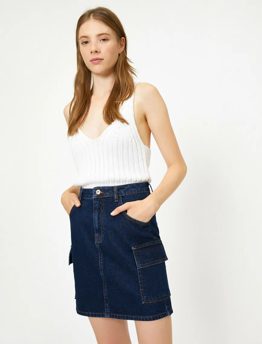 12104 Indigo Midi Jean Skirt