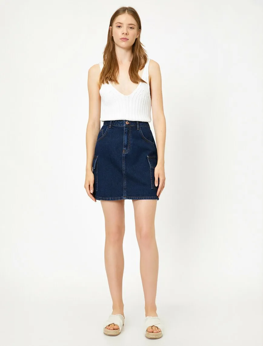 12104 Indigo Midi Jean Skirt