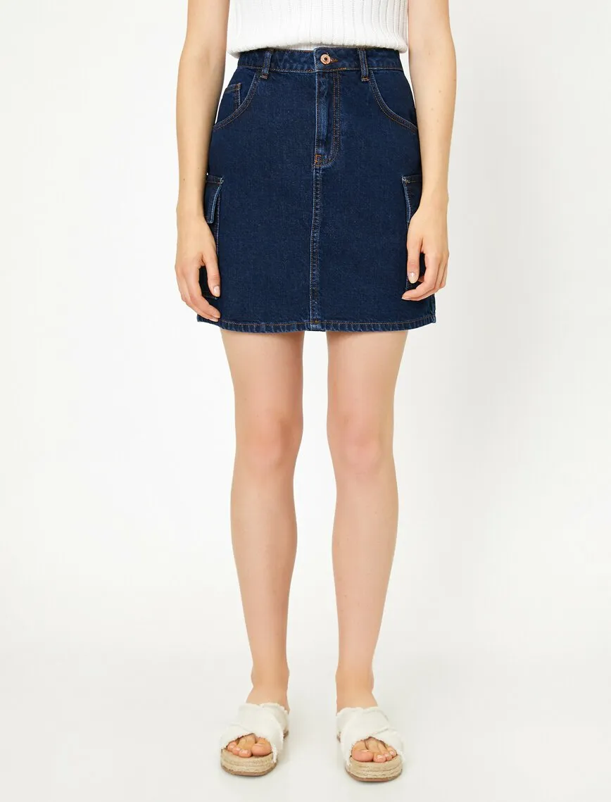 12104 Indigo Midi Jean Skirt