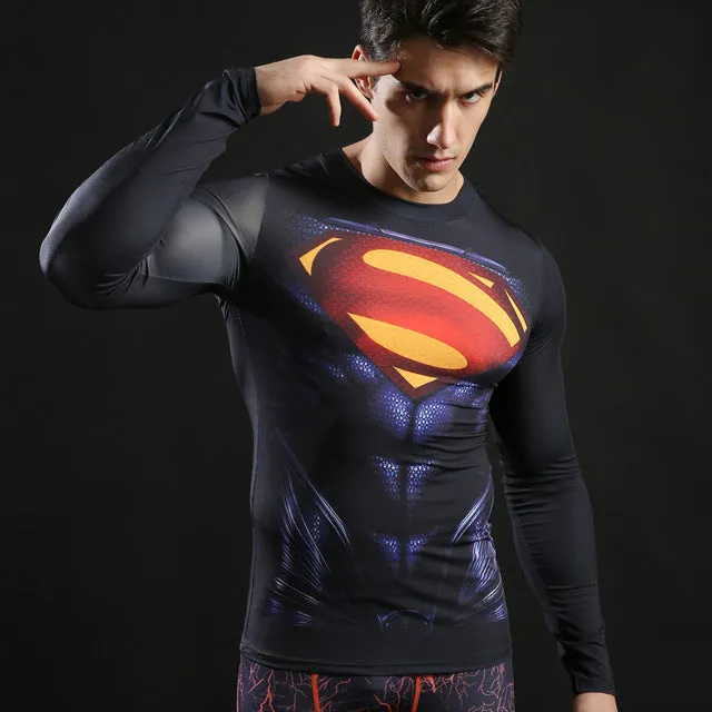 2017 TOP sale Mens Boys Compression Armour Base Layer Long Sleeve Thermal Under Top Tee Shirt New T shirt Fitness T-shirt