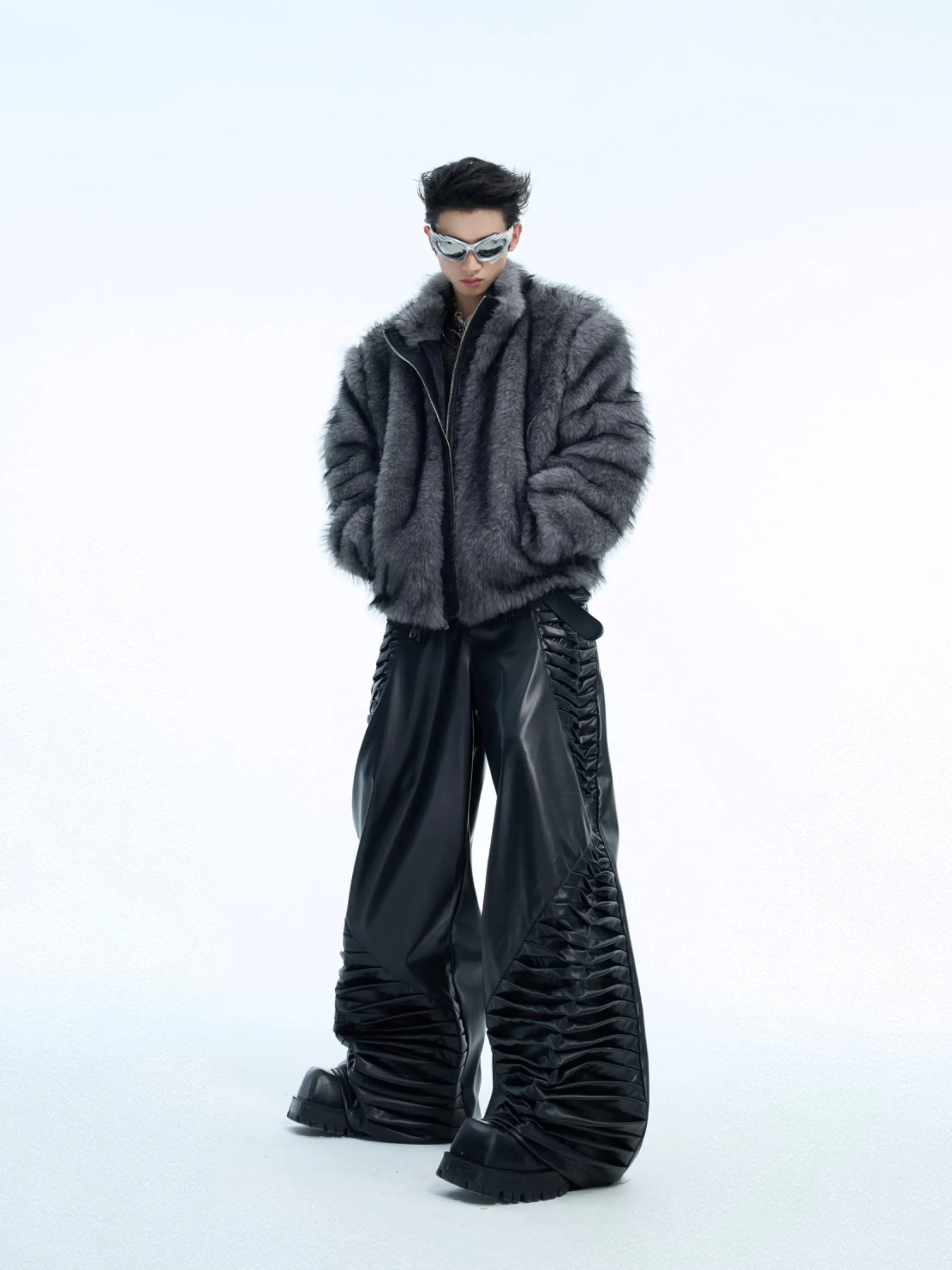 【24s Dec.】Furry PU Leather Coat