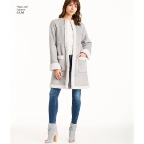 6536 New Look Pattern 6536 Women's Easy Coat in Two Lengths