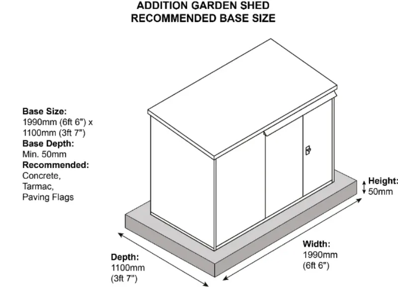 6ft x 3ft Metal Shed (The Addition)