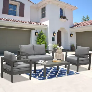 Aluminum Patio Furniture Set 4 Pieces