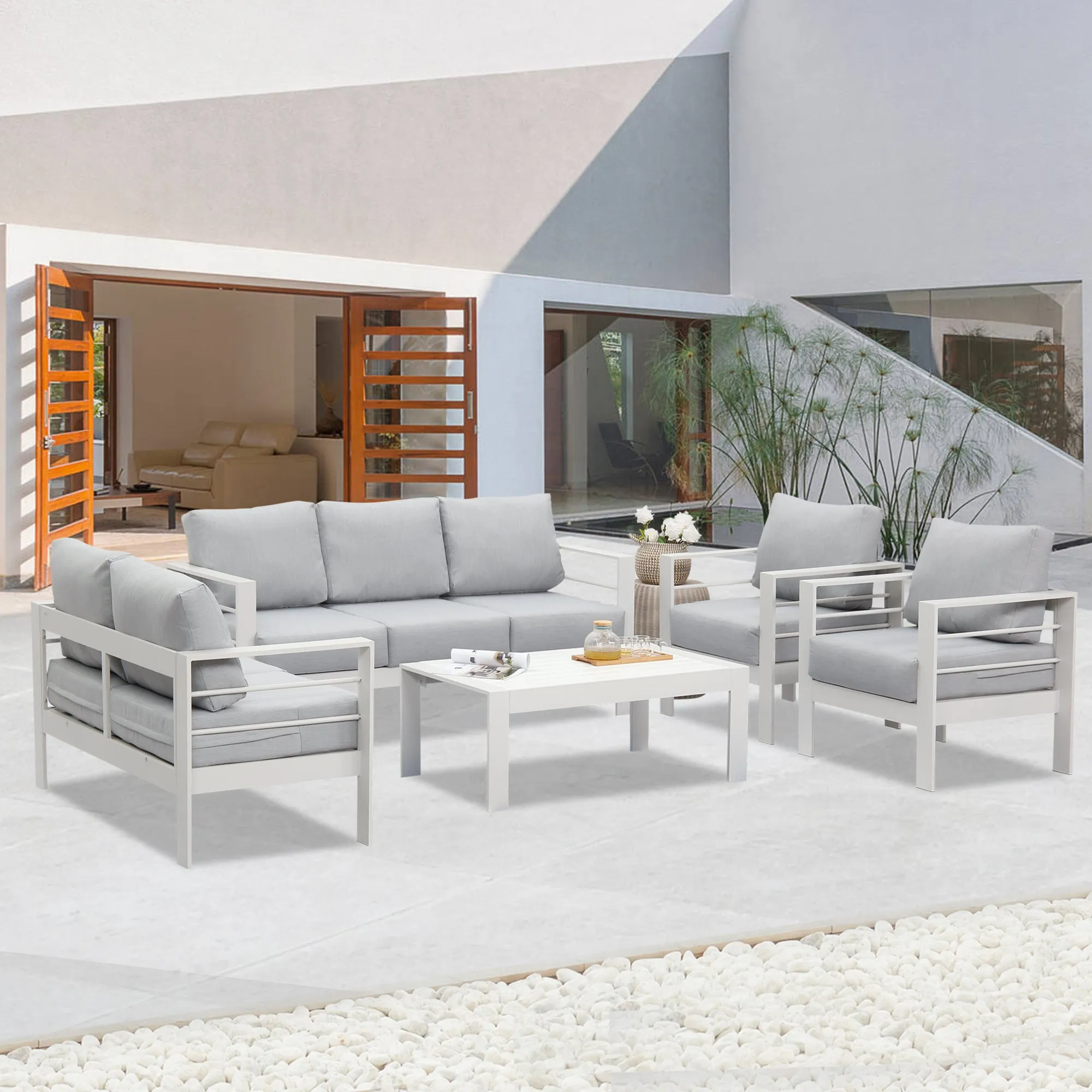 Aluminum Patio Furniture Set 5 Pieces