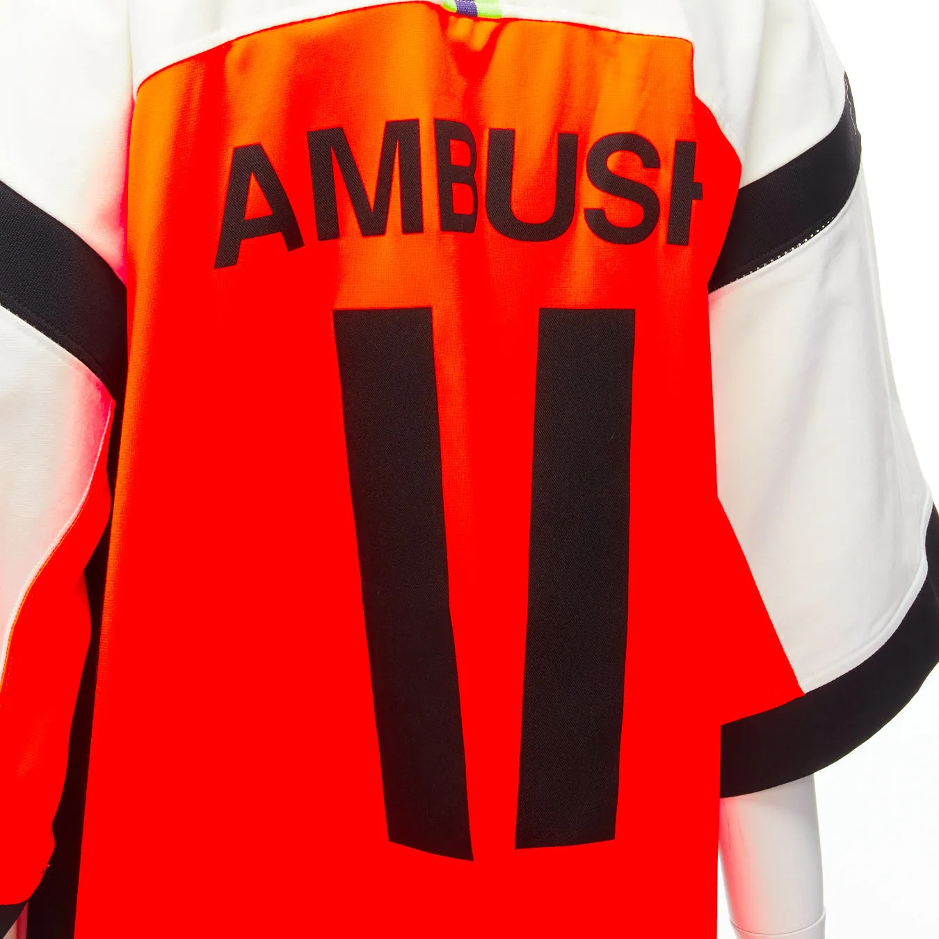 AMBUSh NIKE LAB 2019 neon orange white badge kimono football jersey jacket XS