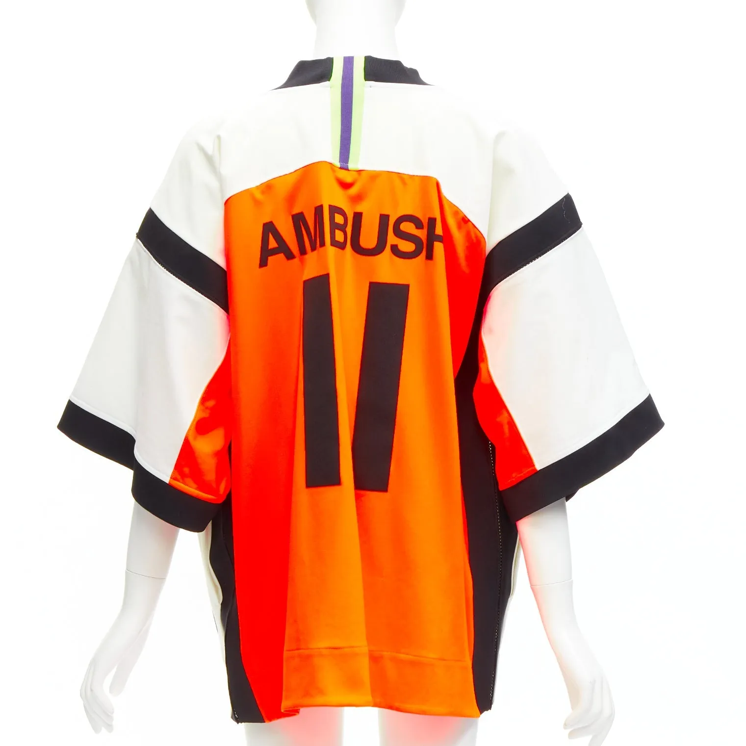 AMBUSh NIKE LAB 2019 neon orange white badge kimono football jersey jacket XS