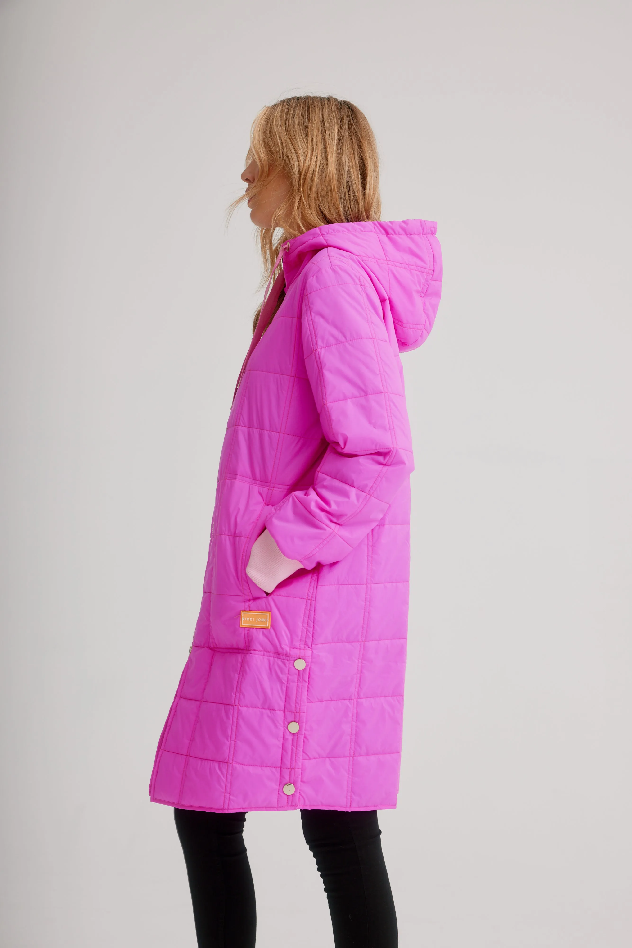 Anorak Super Light Puffer Coat W/ Contrast Zipper & Cuffs