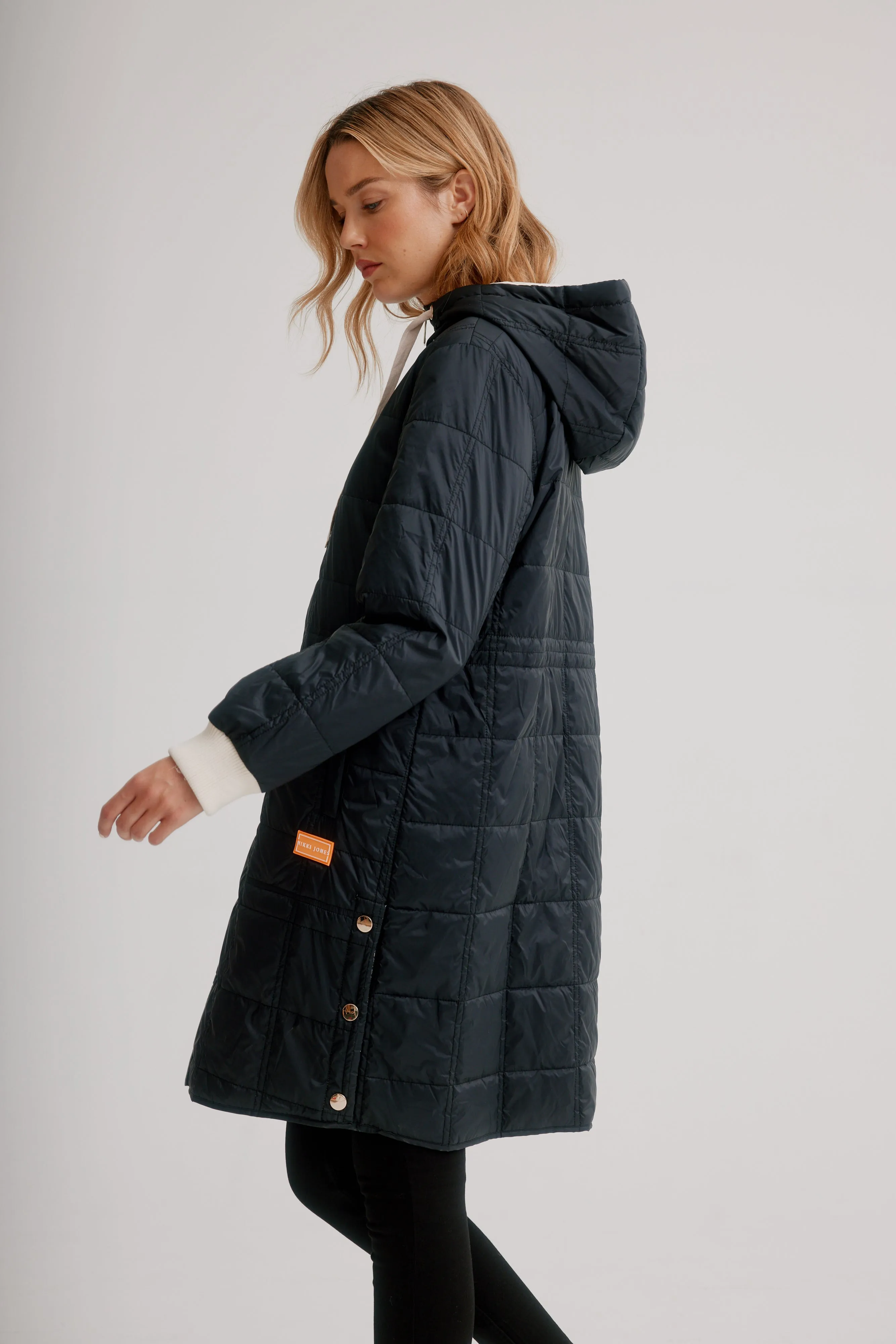 Anorak Super Light Puffer Coat W/ Contrast Zipper & Cuffs