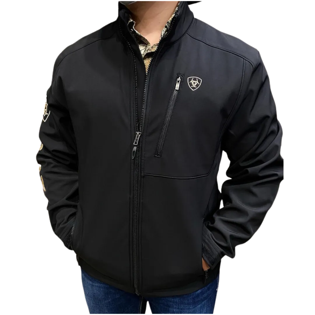 Ariat Men's Logo softshell Black & Gold Jacket