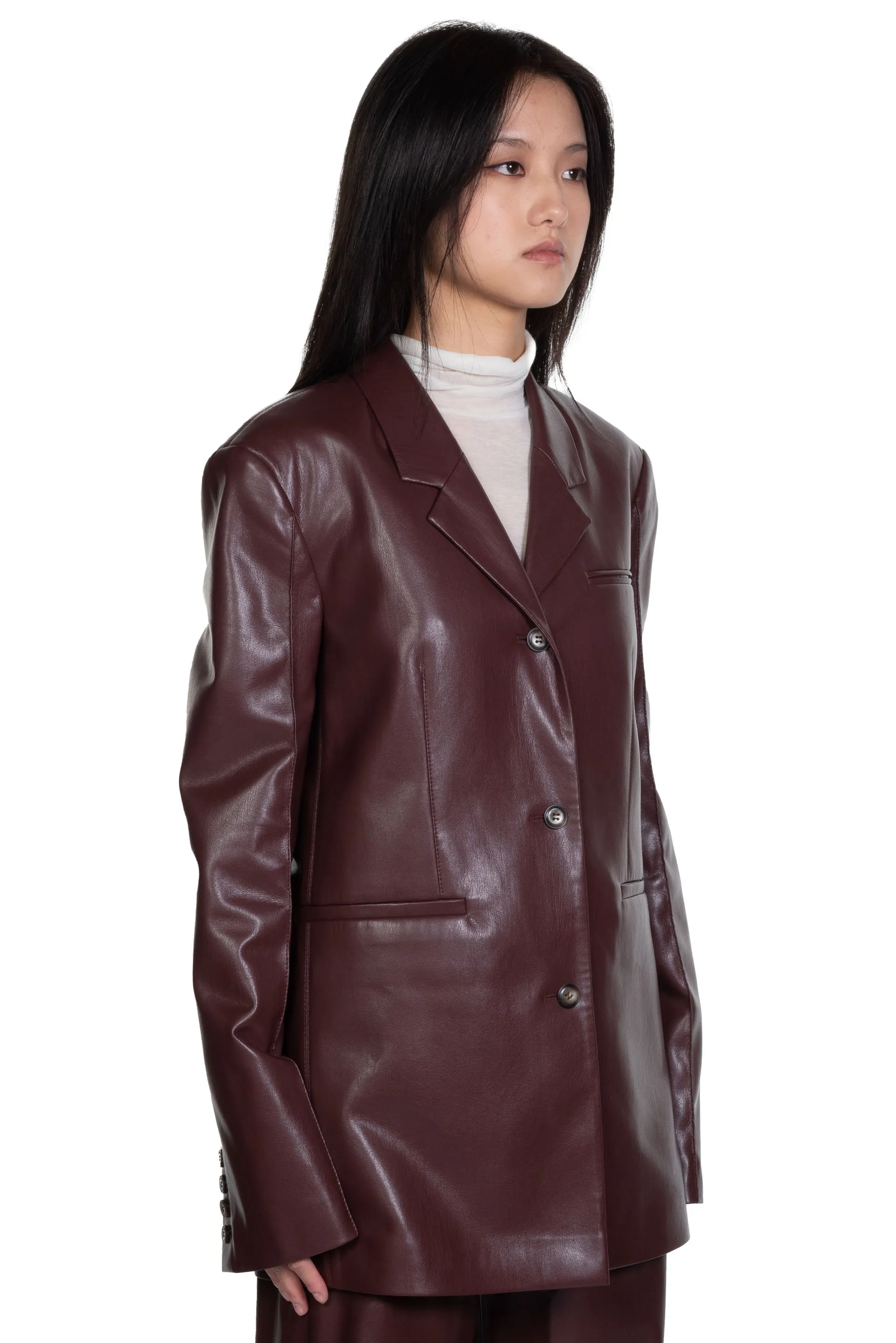 Ariza Boxy Fit Blazer Plum