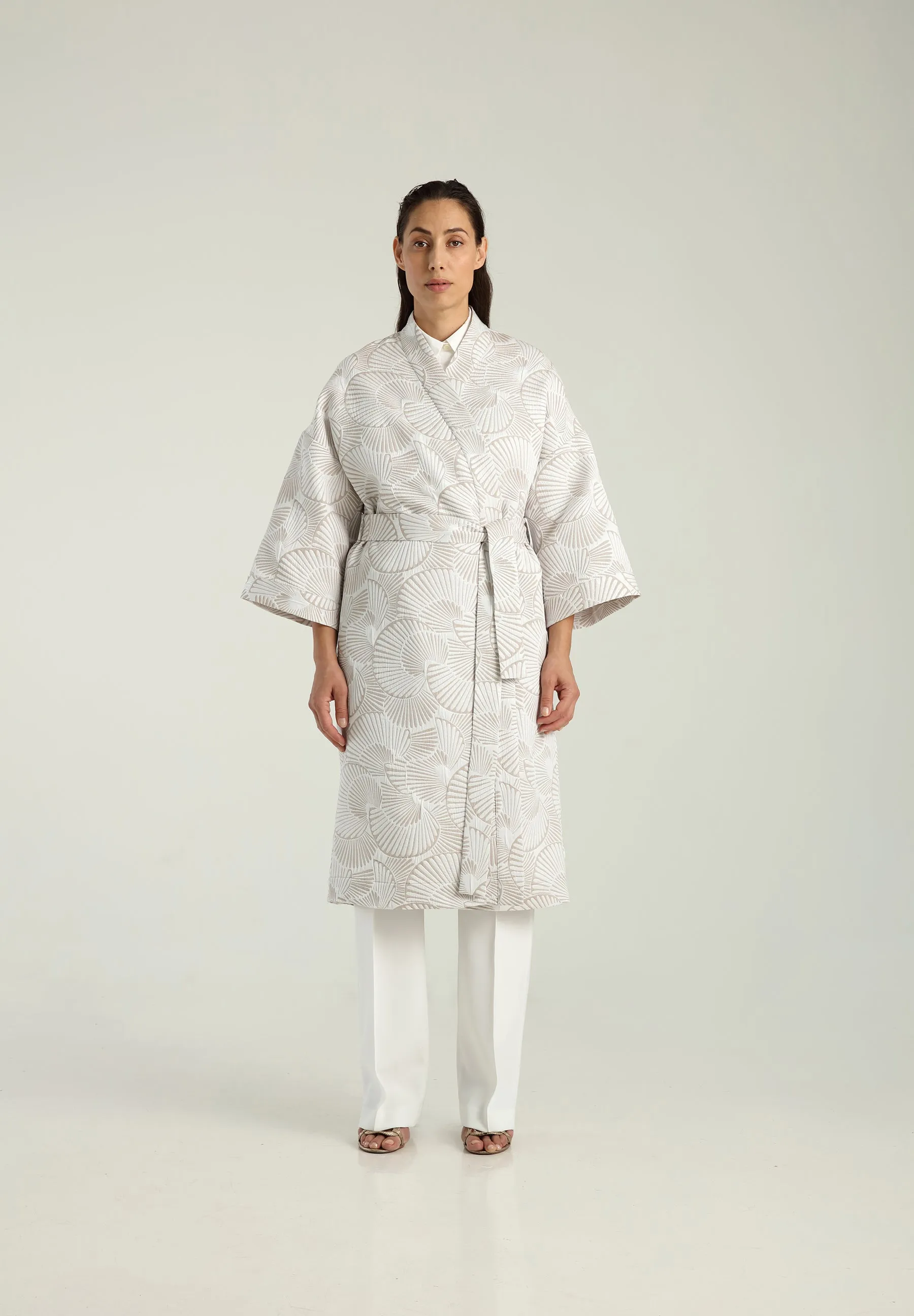 ASTORIA KIMONO WRAP JACKET - Ecru art deco - Rentals