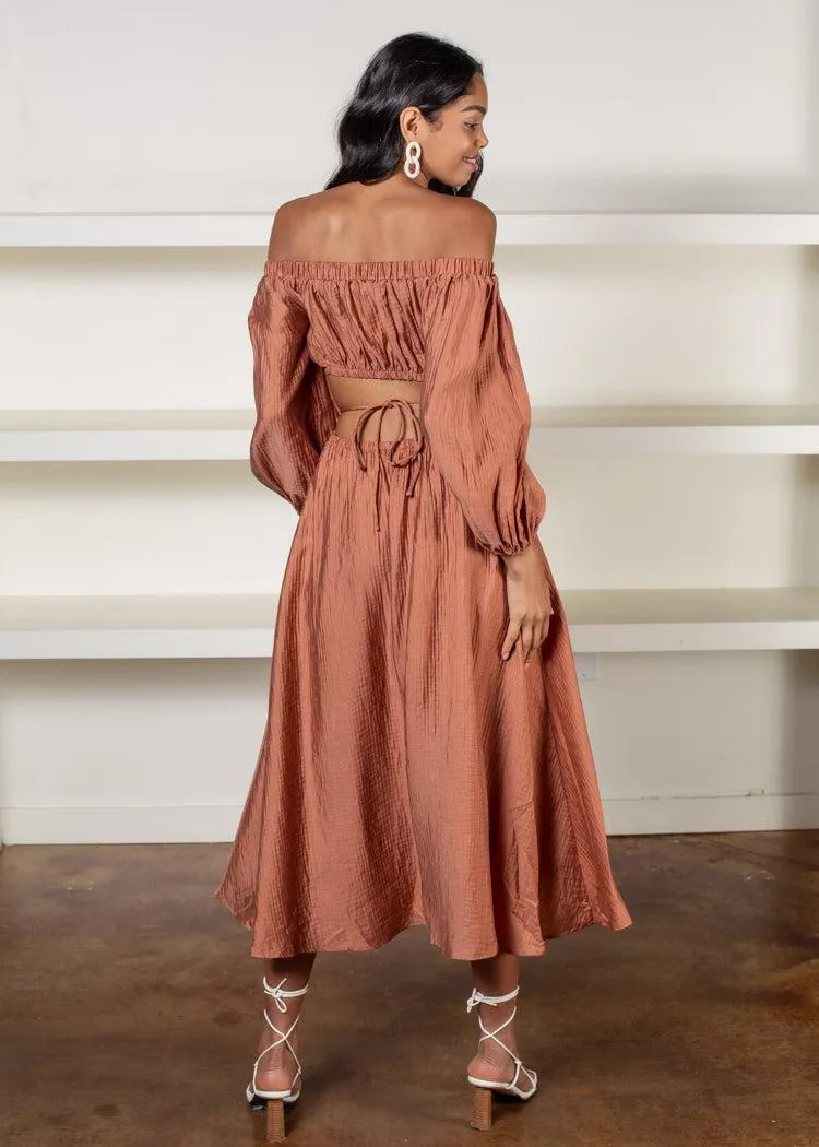 ASTR The Label Cassian Dress- Warm Brown