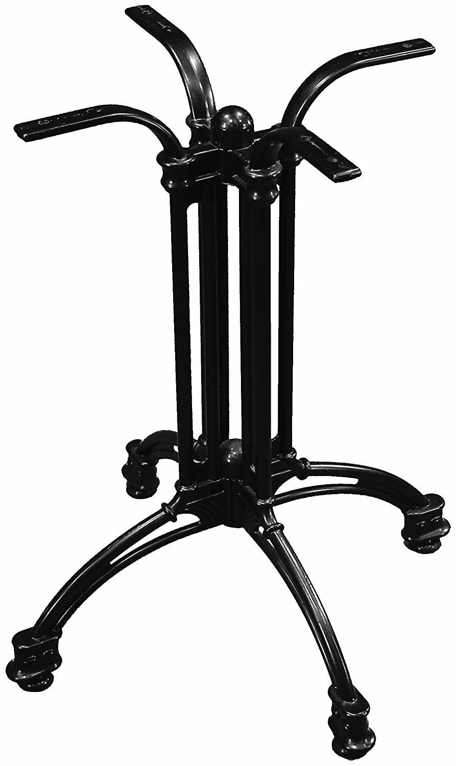 ATC Andalusia Black Cast Aluminum 4-Leg Table Base, 21&quot; L x 21&quot; W x 27-1/2&quot; H