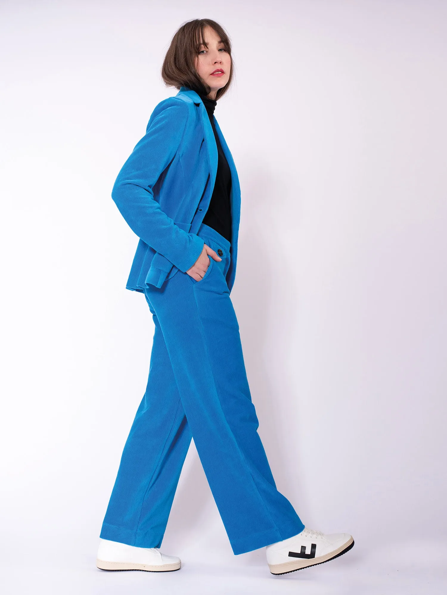 Azuurblauwe blazer | Mademoiselle YéYé superbe sonic blazer brilliant blue