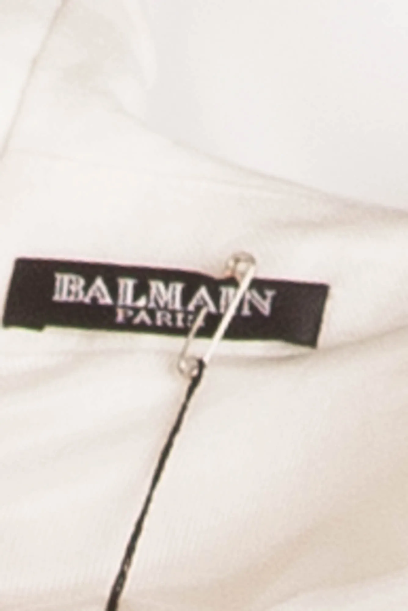 Balmain  - New with Tags Long Sleeve Off White Linen Dress with Leather Buckle - FR 40