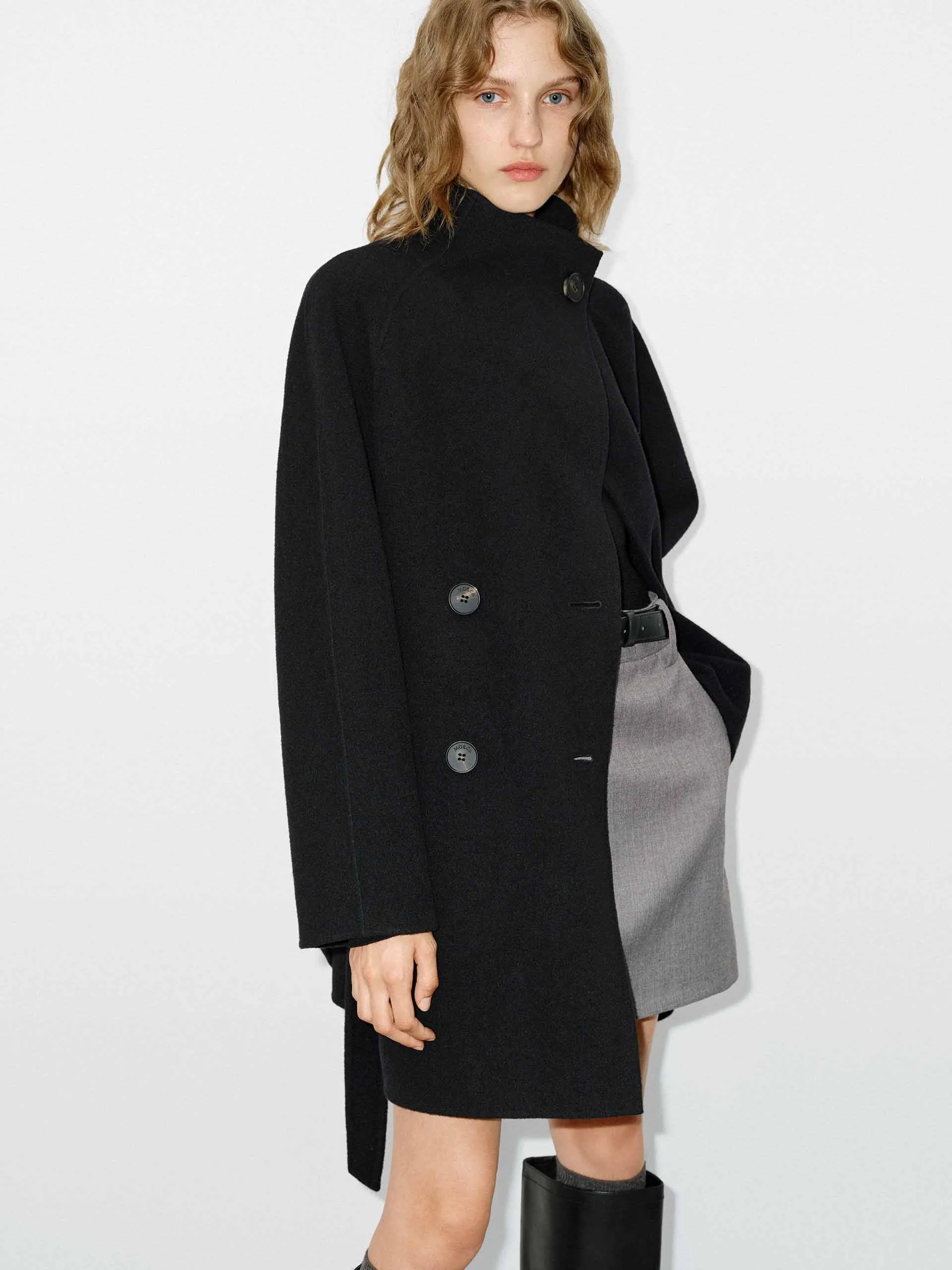 Belted Double Sided Wool Coat