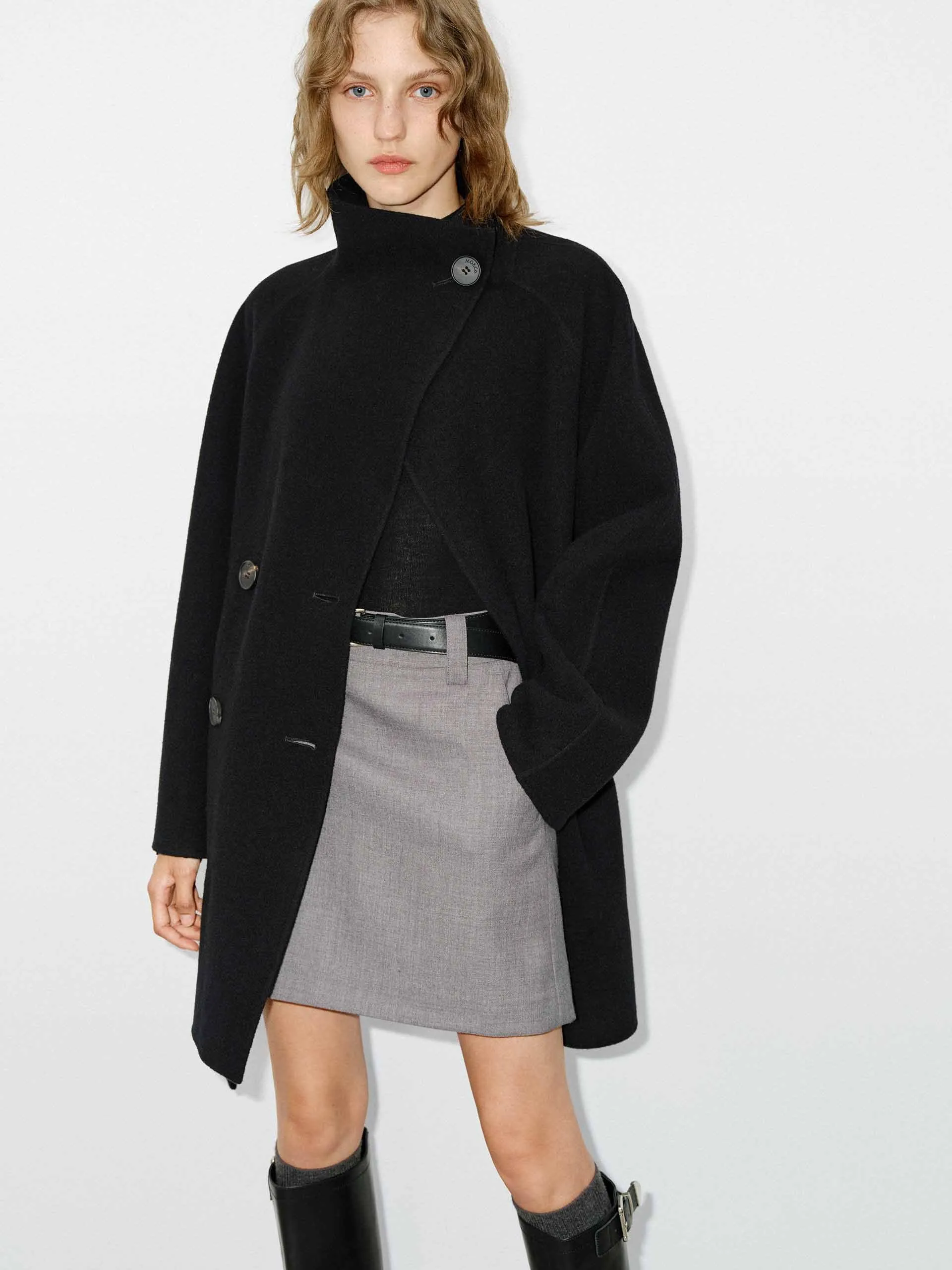 Belted Double Sided Wool Coat