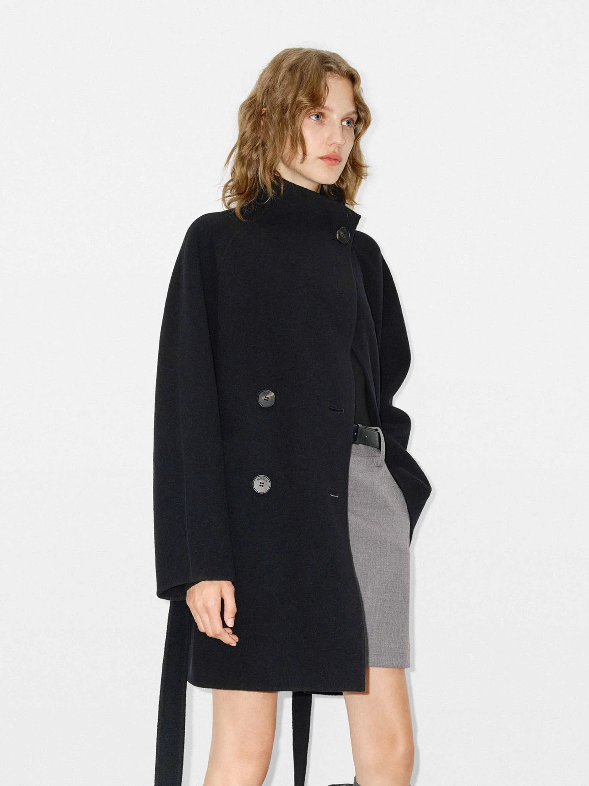 Belted Double Sided Wool Coat