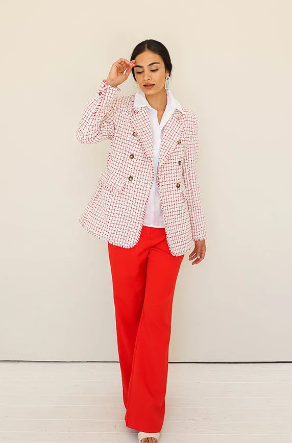 Big City Cream/Red Tweed Blazer- FINAL SALE - FINAL FEW