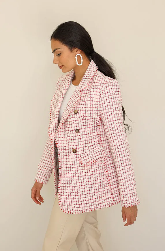 Big City Cream/Red Tweed Blazer- FINAL SALE - FINAL FEW