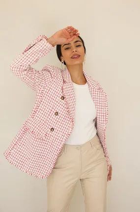 Big City Cream/Red Tweed Blazer- FINAL SALE - FINAL FEW