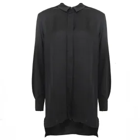 Black Oversized Button-Up Shirt