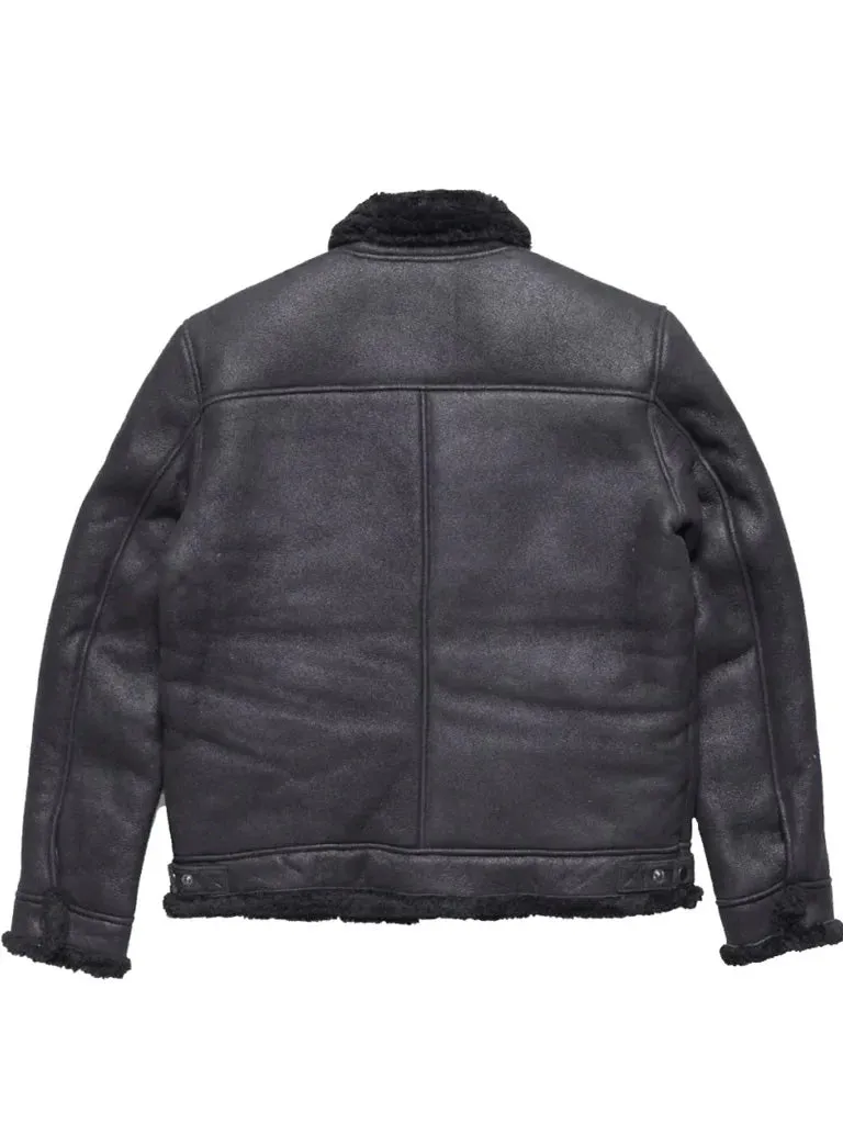 Black Shearling Leather Jacket