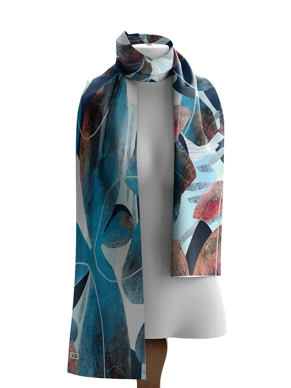 BLUE WATER COLOUR SCARF