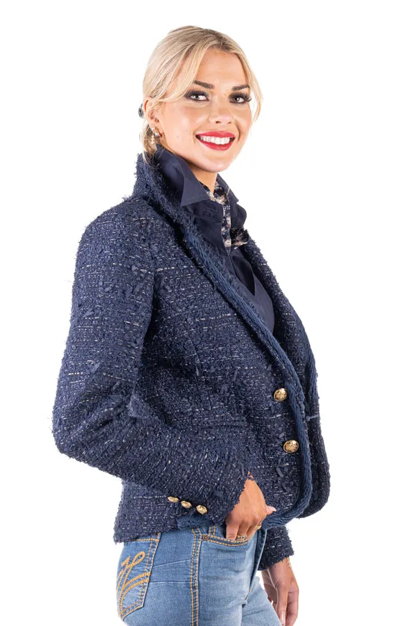 Bouclé Blazer - J13C-3 Navy