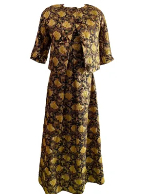 Brocade Floral Gown with Matching Jacket