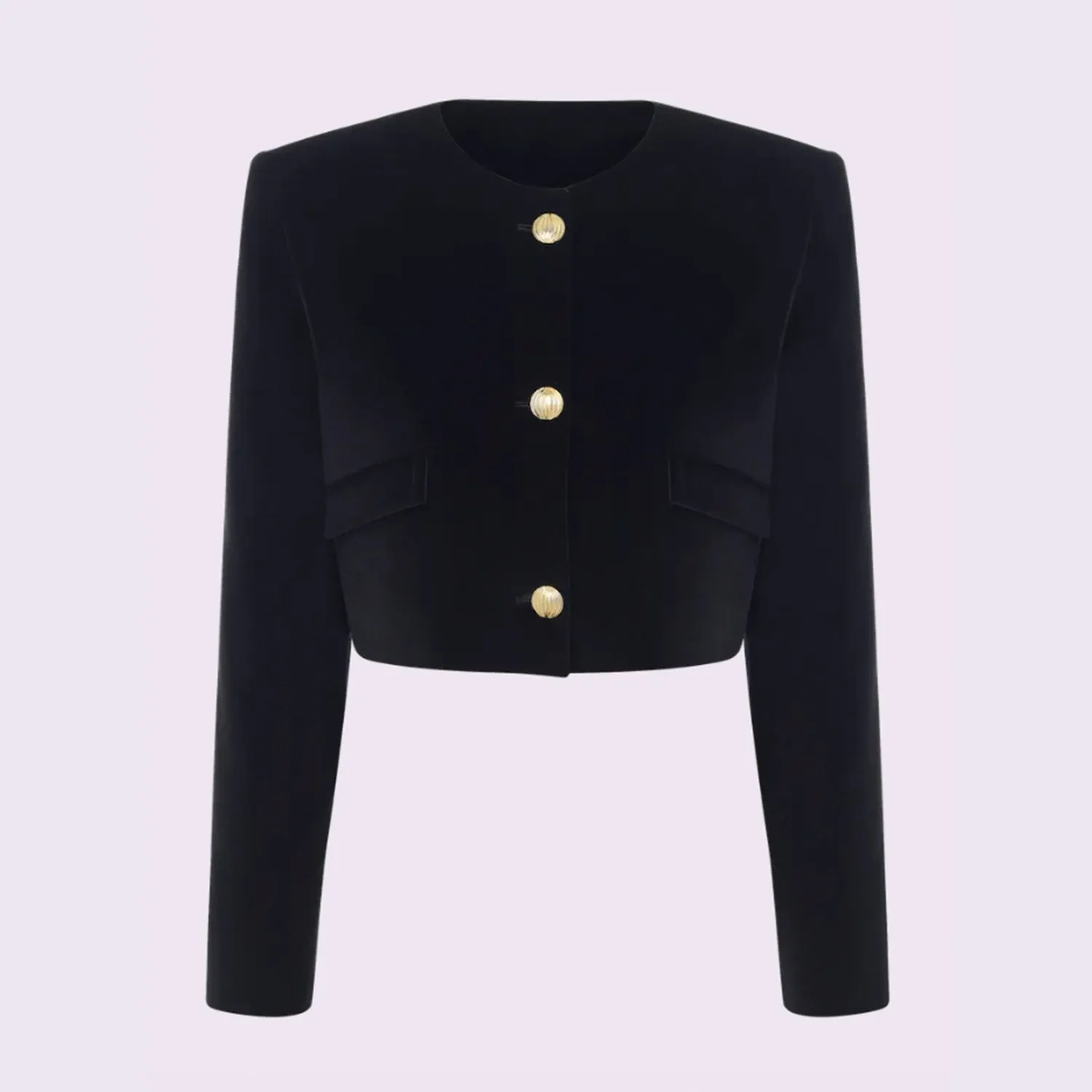 Bz020Bk Black Cropped Blazer Jacket