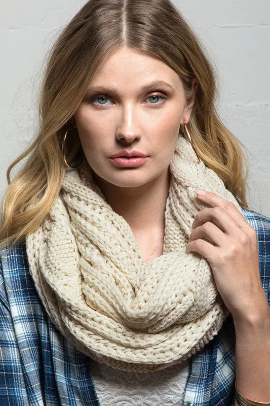 Cable Knit Infinity Scarf