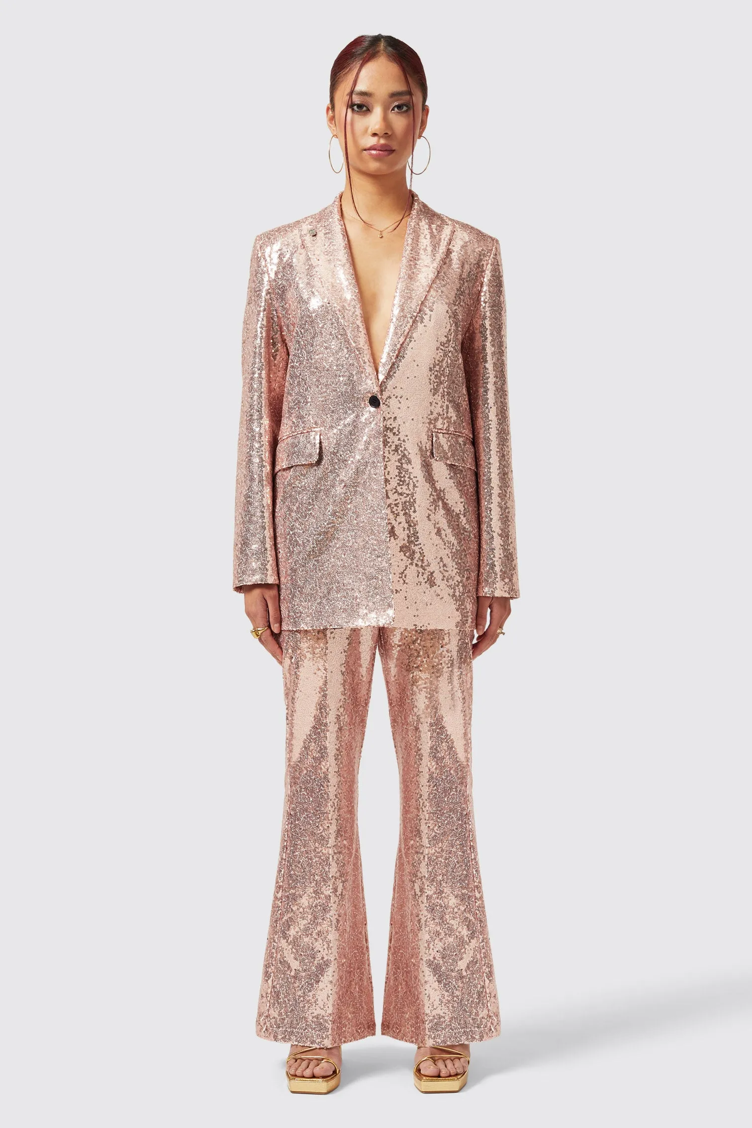 Caladium Slim Fit Pink Sequin Jacket - ARCHIVE