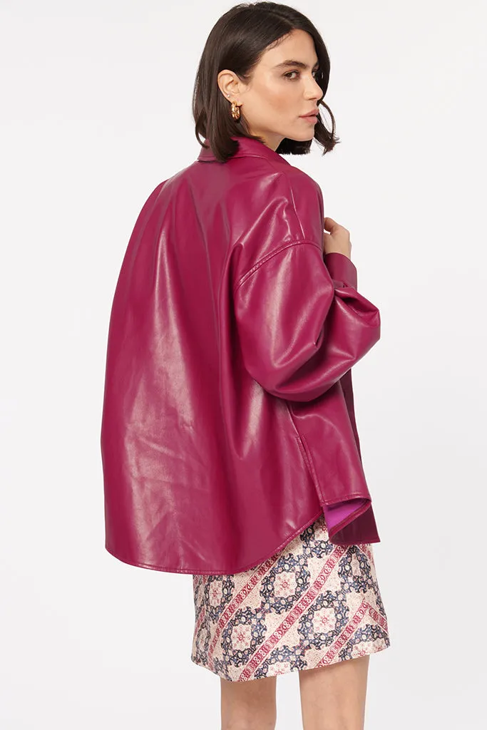 Cami NYC - Belkis Vegan Leather Top - Beetroot *FINAL SALE