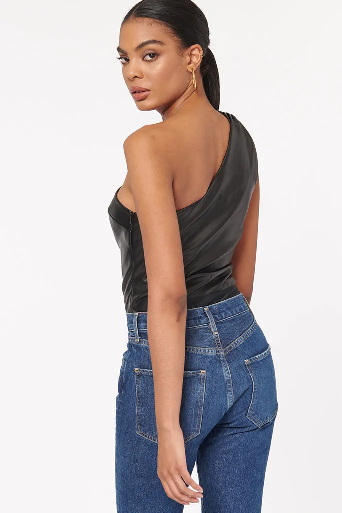 Cami NYC - Chrissa Vegan Leather Bodysuit - Black *FINAL SALE