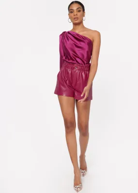 Cami NYC - Serenity Vegan Leather Short in Beetroot