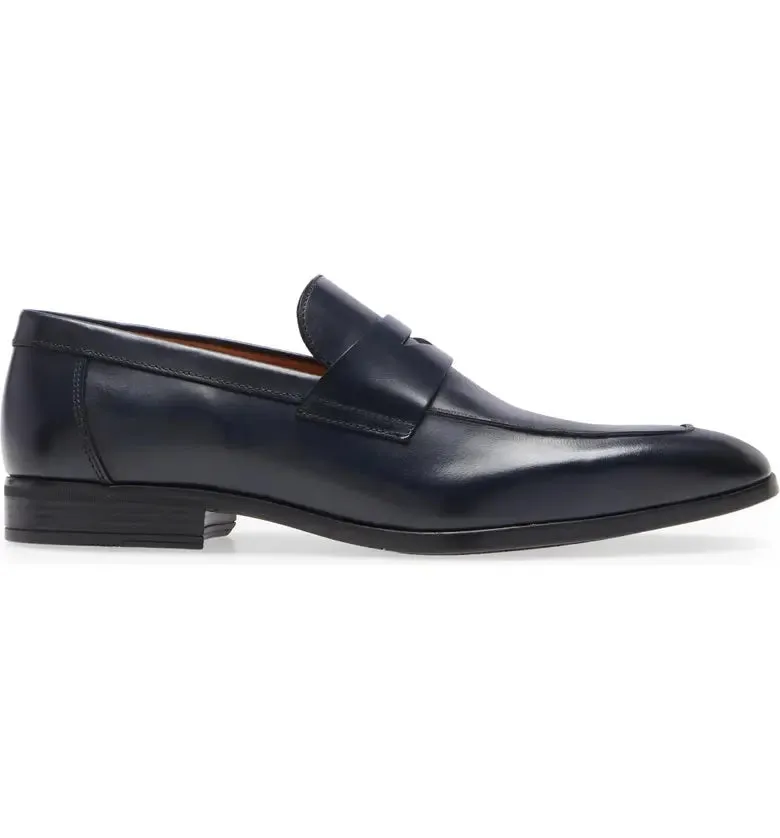 Classic Leather Loafers - Navy