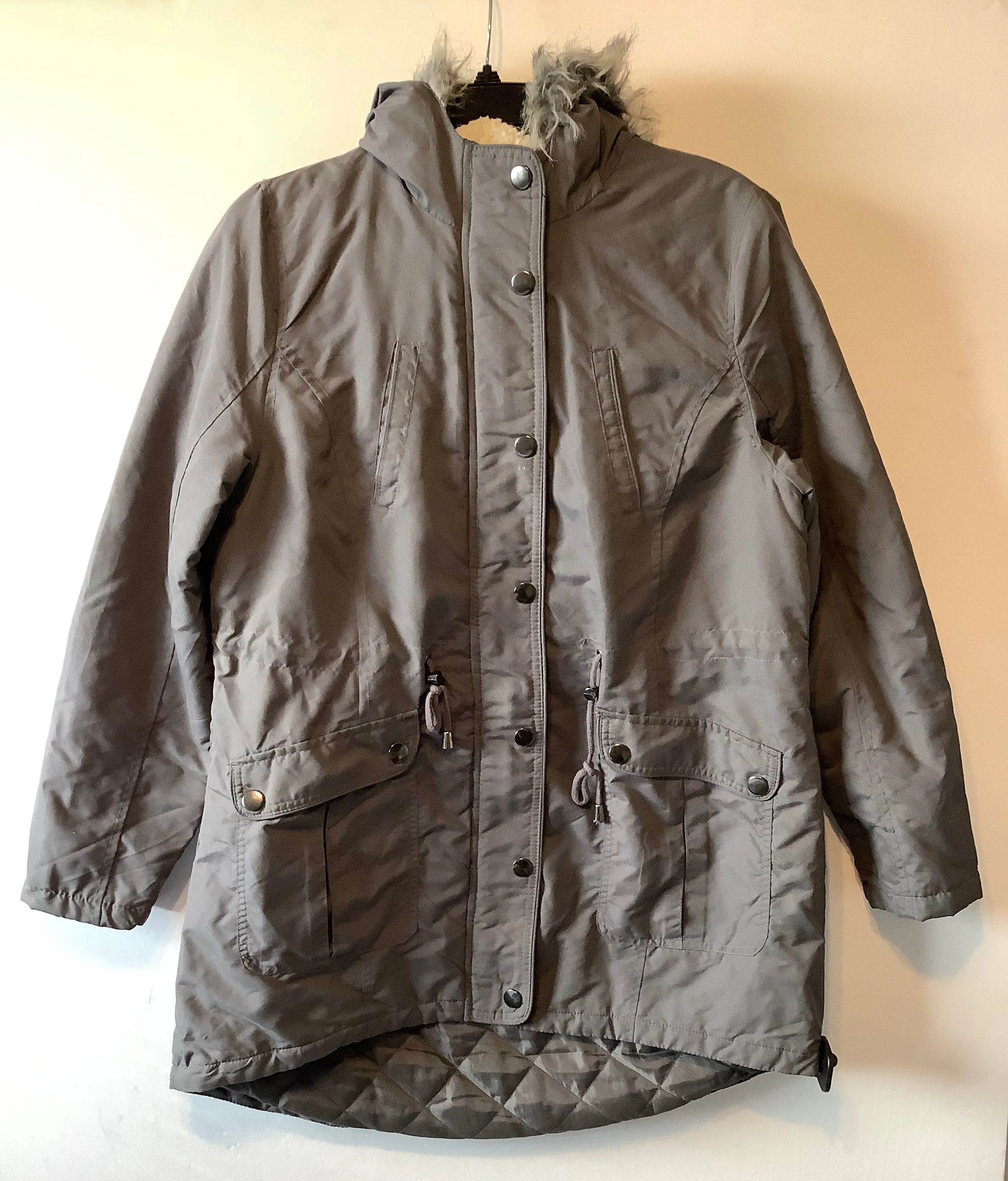 Coat Parka By Harve Bernard In Grey, Size: L