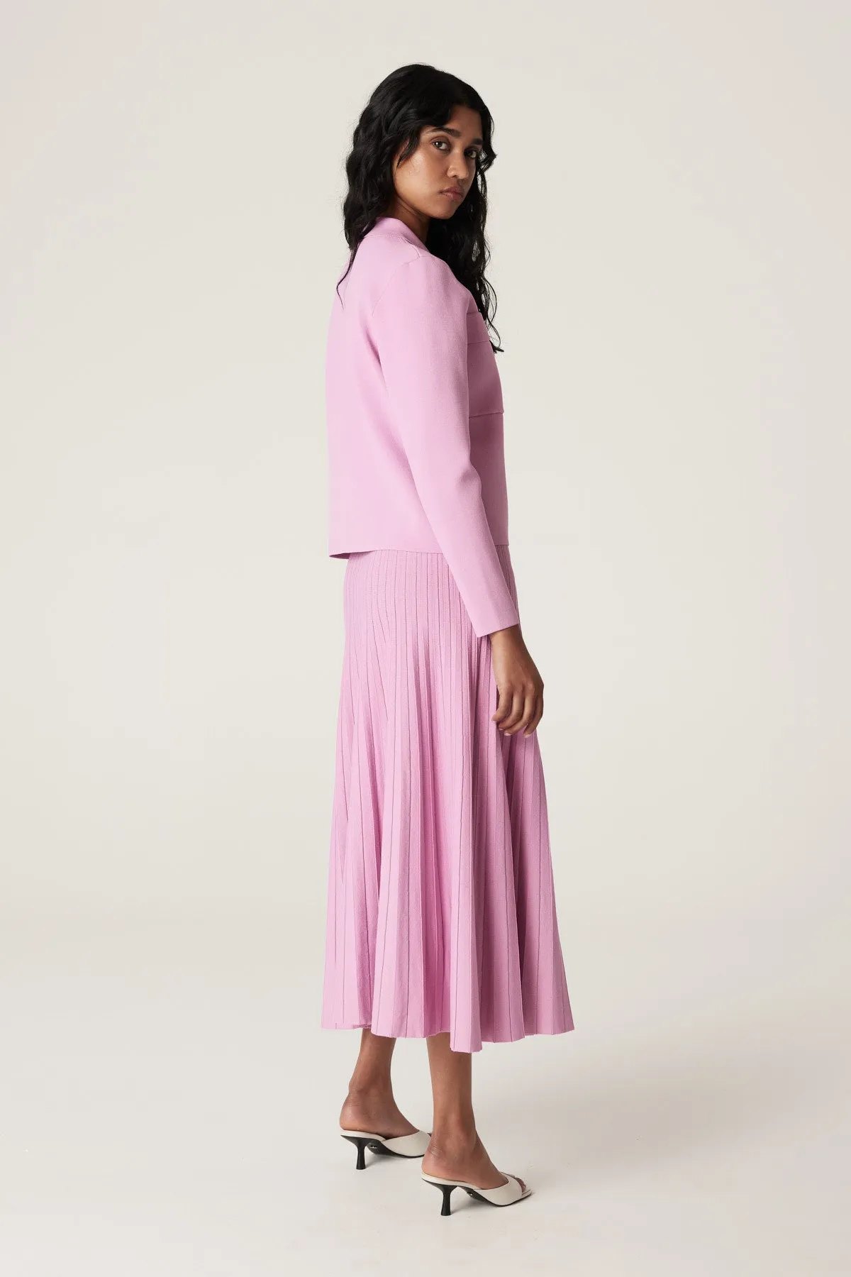 Crepe Crop Jacket - Musk Pink