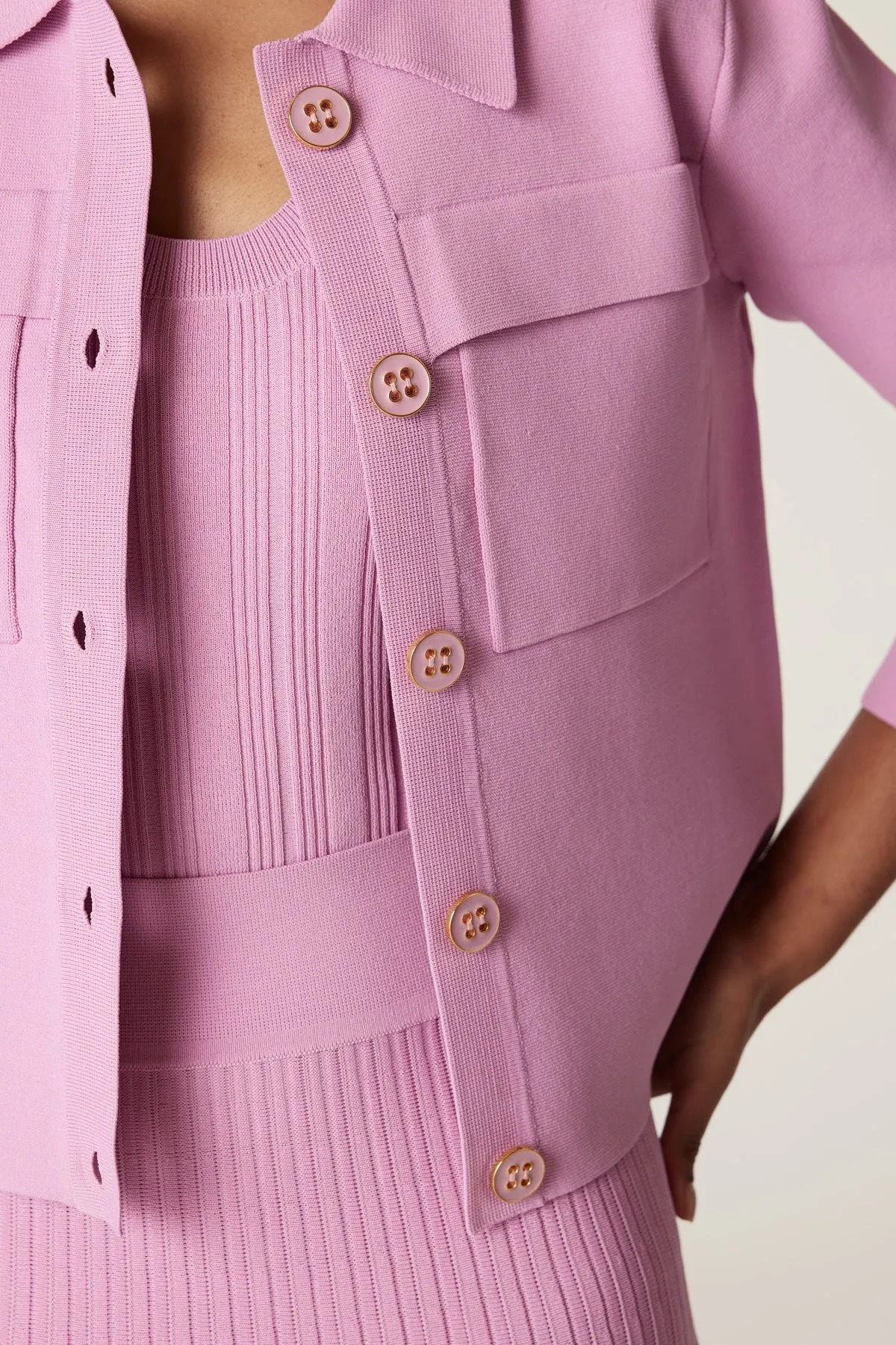 Crepe Crop Jacket - Musk Pink