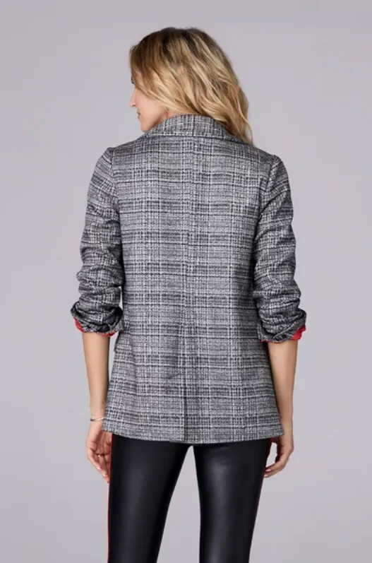 David Lerner - Oversized Blazer Plaid in Black/White Plaid