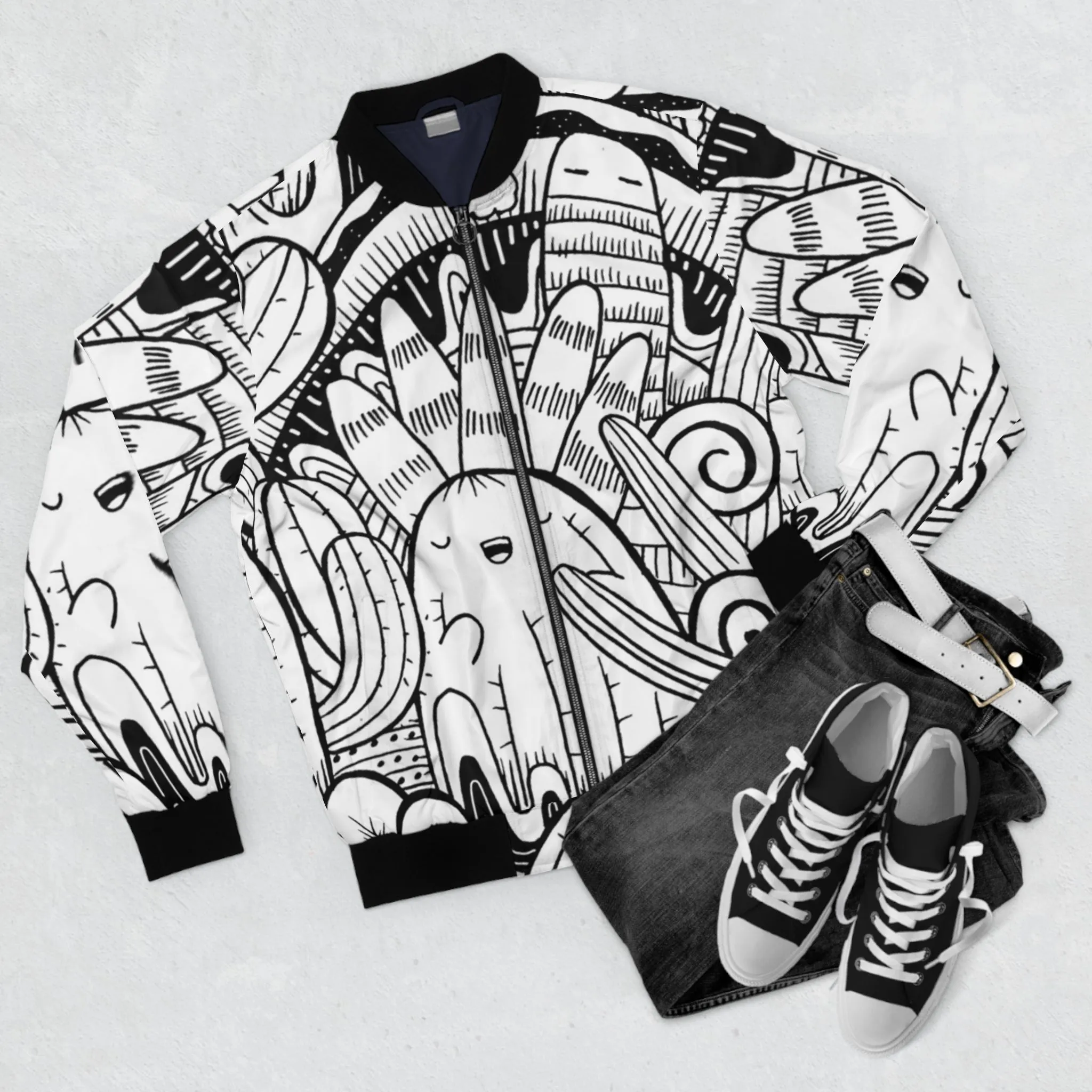 Doodle Cactus - Inovax Men's Bomber Jacket