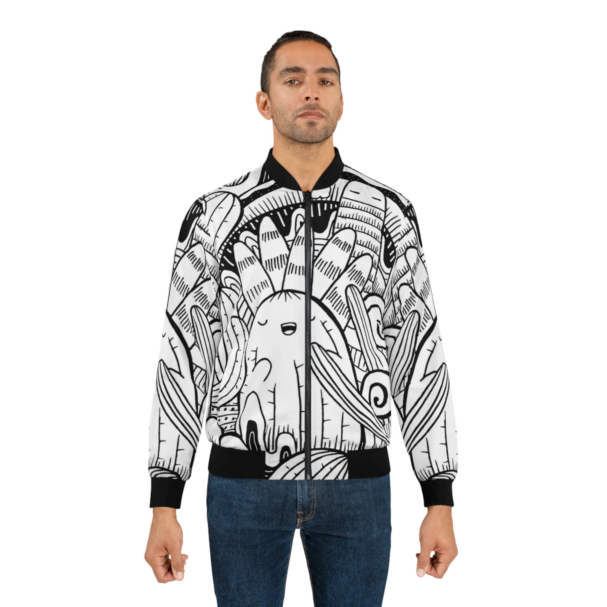 Doodle Cactus - Inovax Men's Bomber Jacket