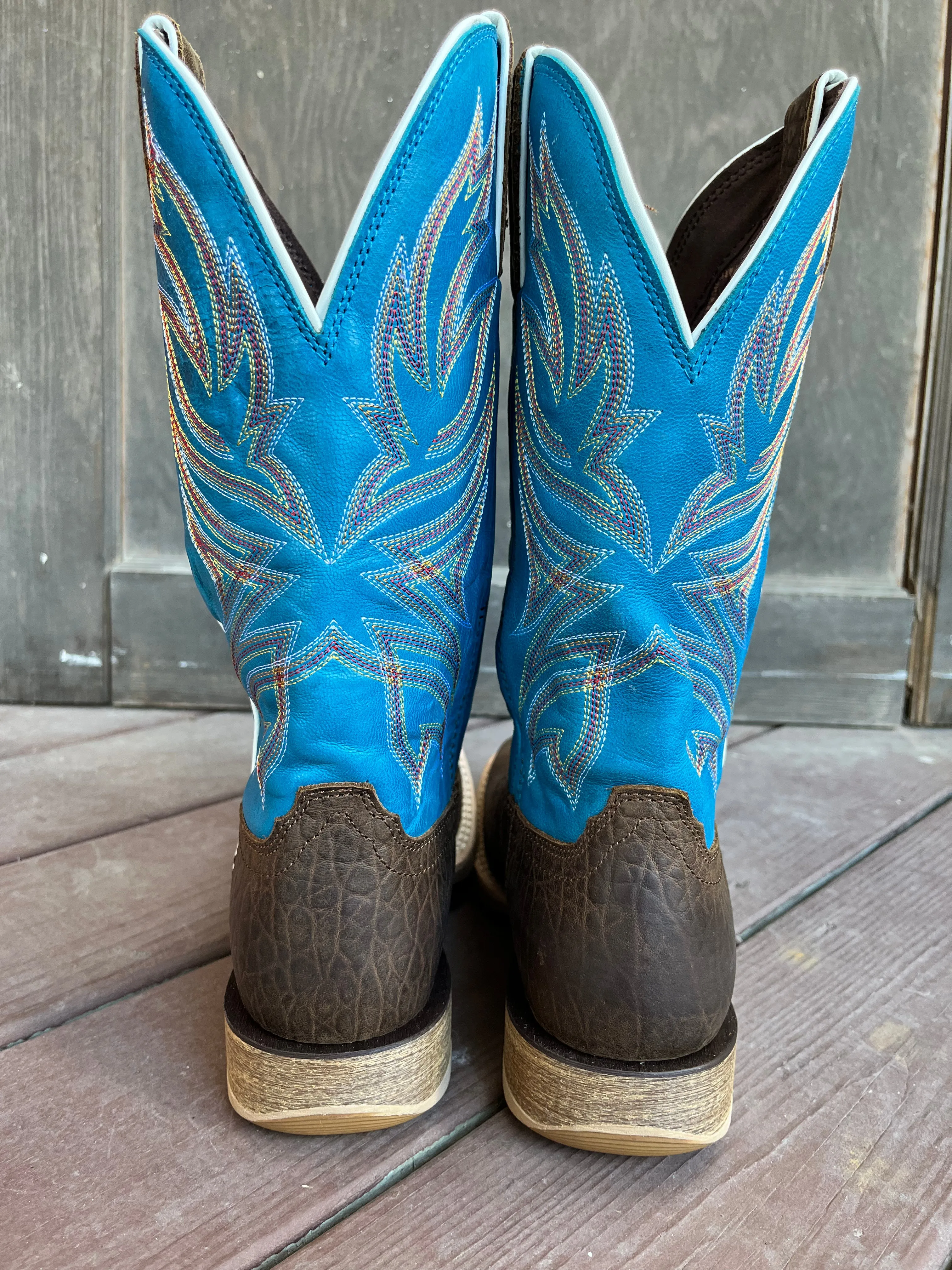 Durango Men's Rebel Pro Bay Brown/Brilliant Blue Square Toe Cowboy Boots DDB0421