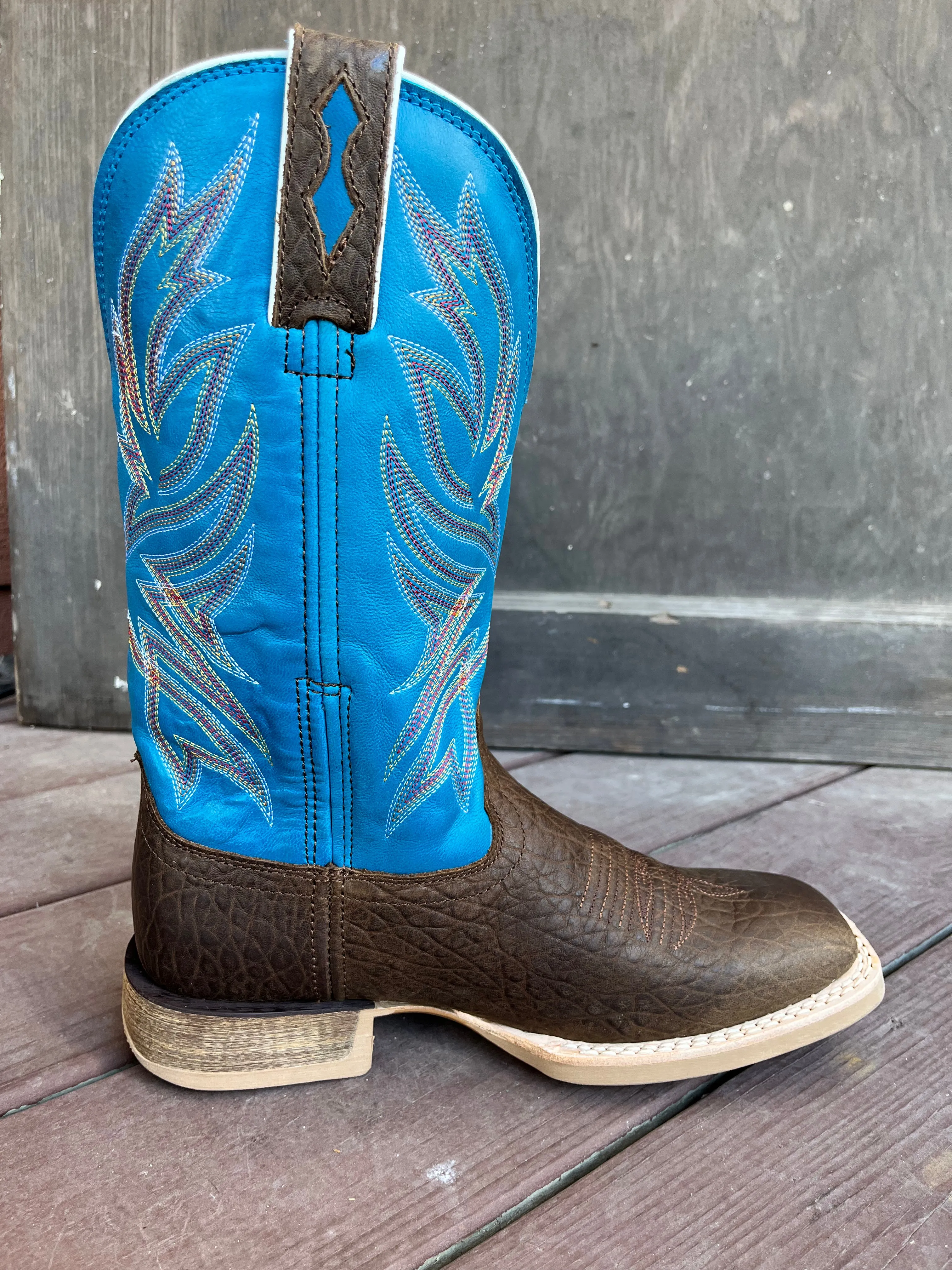 Durango Men's Rebel Pro Bay Brown/Brilliant Blue Square Toe Cowboy Boots DDB0421