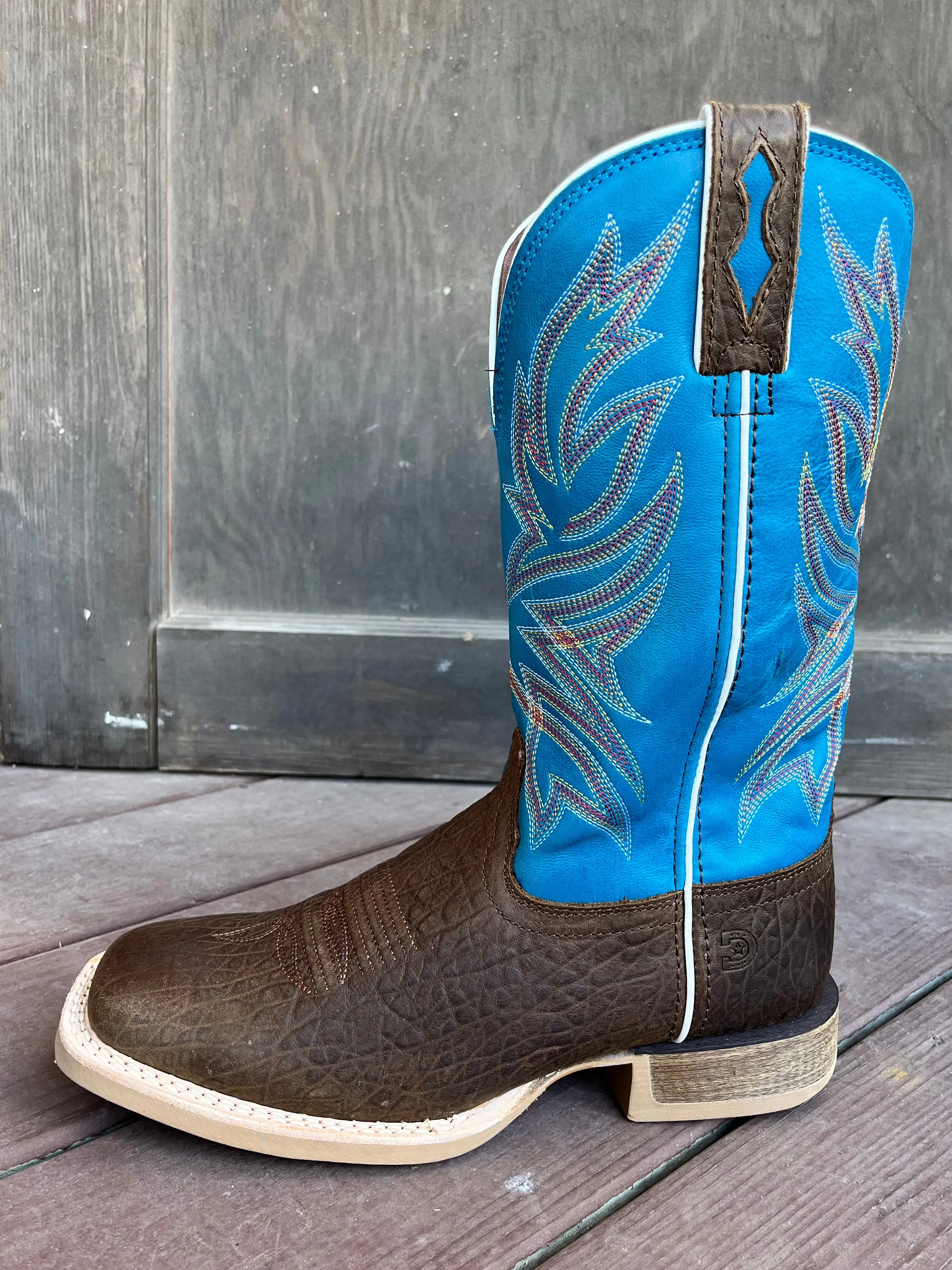 Durango Men's Rebel Pro Bay Brown/Brilliant Blue Square Toe Cowboy Boots DDB0421