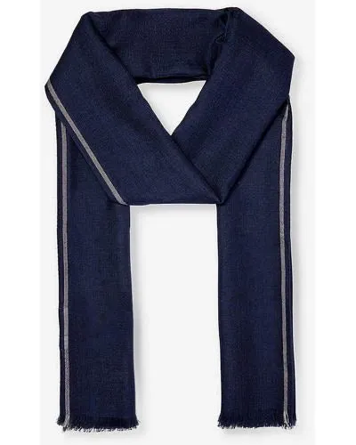 ELEVENTY Blue Cashmere Silk Scarf