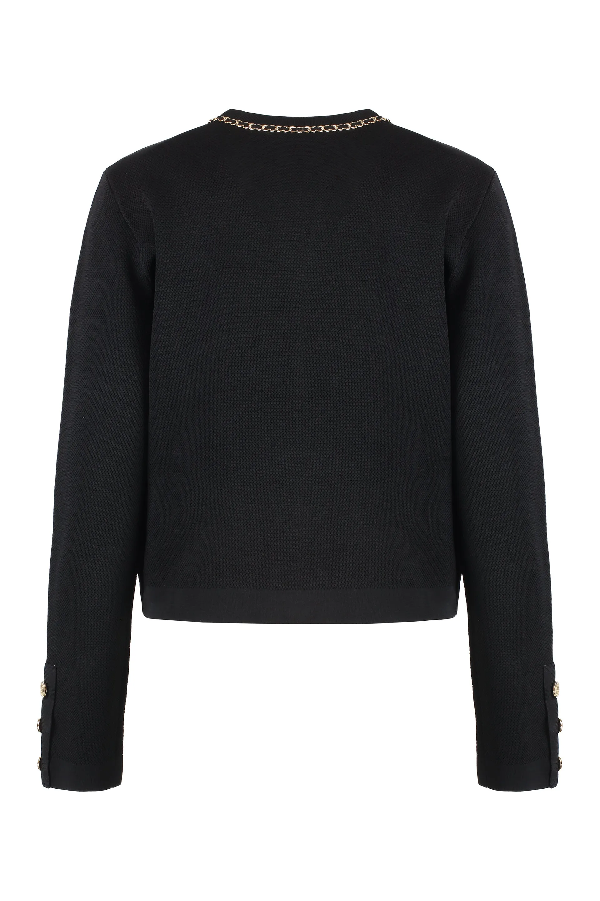 ELISABETTA FRANCHI Chic Cropped Jacket with Chain Detail